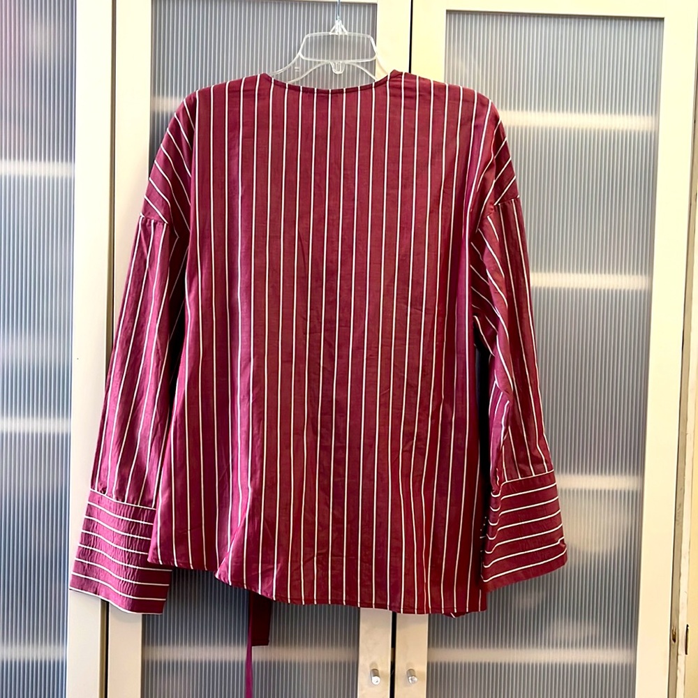 Wrap Blouse WhoWhatWear Size XXL in wine red - Picture 5 of 5